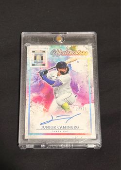 Junior Caminero Watercolors Auto 22/25 Tampa Bay