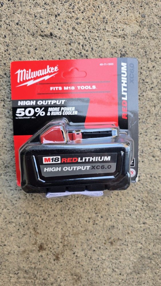 Milwaukee M18 18v Lithium-ion High Output Battery 6.0ah