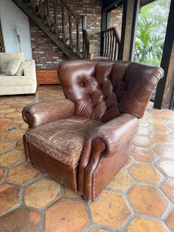 Restoration Hardware leather recliner chair