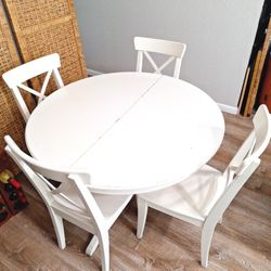 IKEA TABLE AND CHAIRS, SHABBY CHIC STYLE