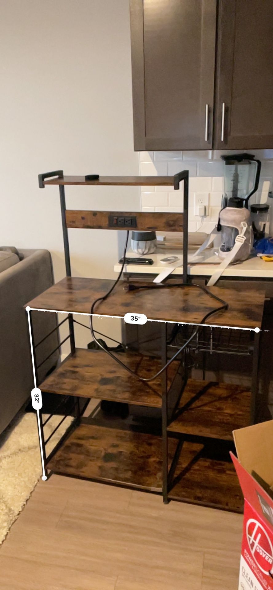 Coffee/Pantry Table With Plugin 