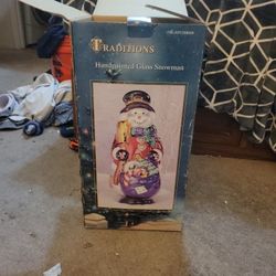Traditional Handpainted Glass SNOWMAN