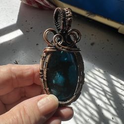 Pendant Necklaces handmade brass copper stones