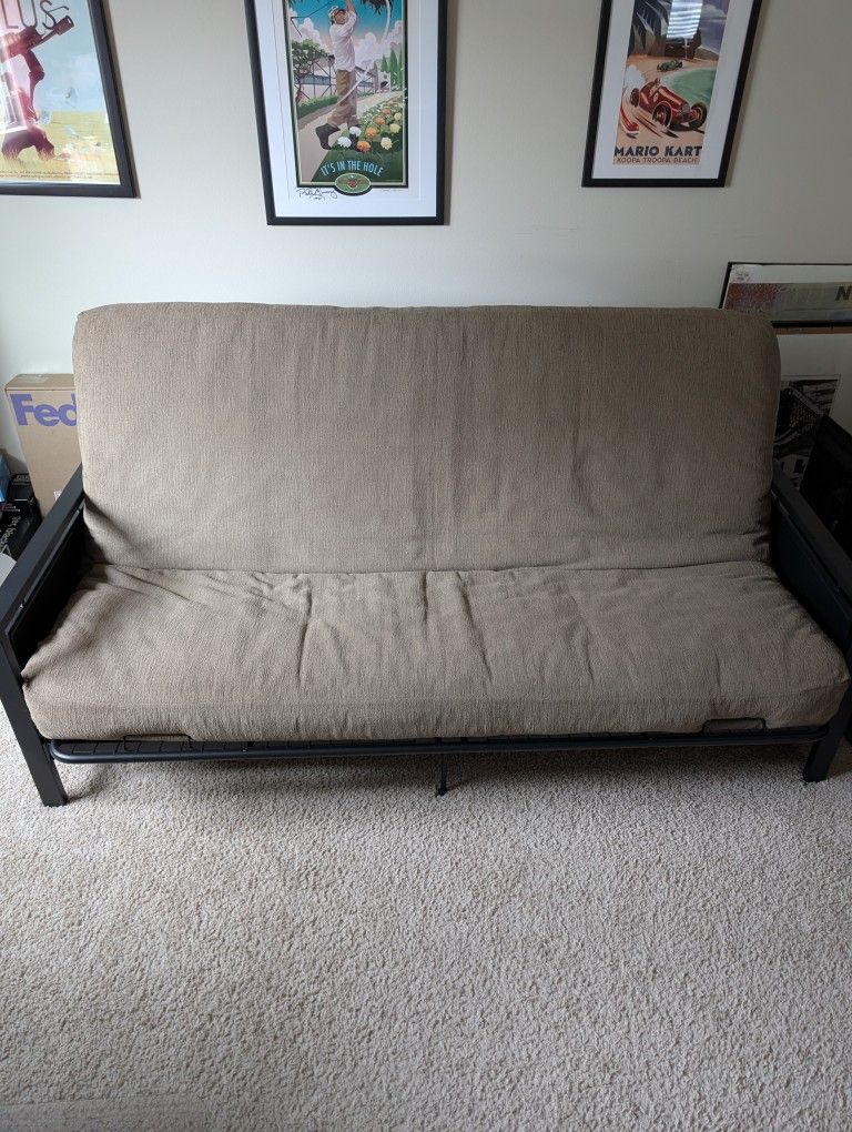 Metal Futon With Spring Mattress $20 OBO