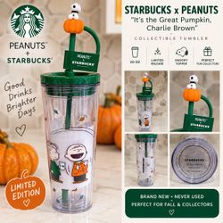 Starbucks x Peanuts Snoopy Pumpkin 24oz Cold Cup š NEW LIMITED EDITION