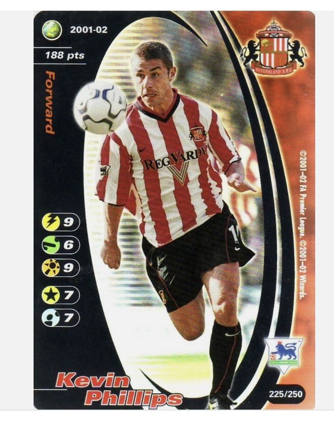 FOOTBALL CHAMPIONS 2001-02 Kevin Phillips 225/250 Sunderland F.C. FOIL