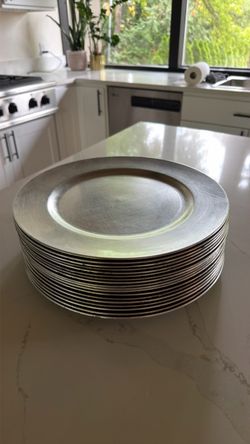 Silver Charger Plates - set of 18