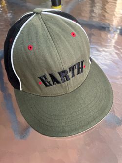 Planet Earth Rushton Cap Rare Green Flexfit Luxury Designer Hat Retro Skate Skater Vtg Vintage