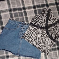 Clothing Bundle Skirt Size 28 Top M