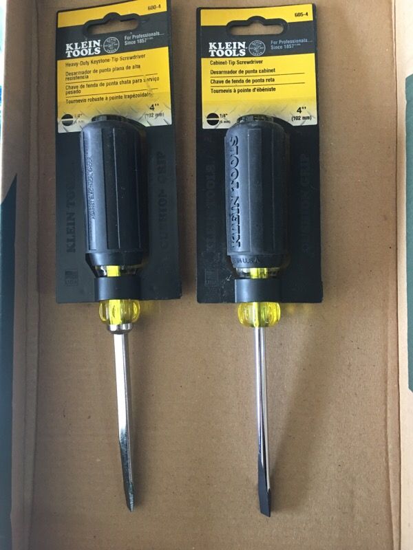 Klein tools flat screwdrivers