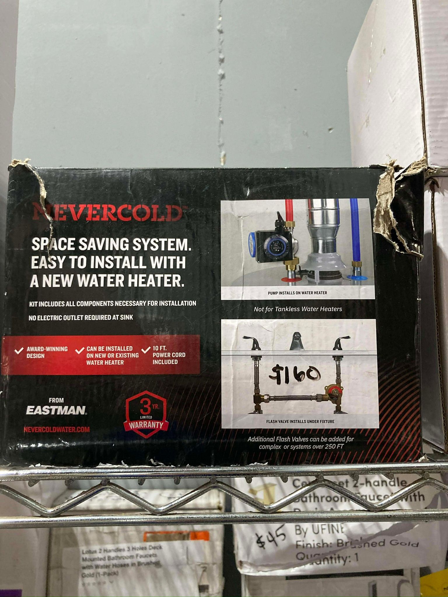 Nevercold Space Saving System For Water Heater