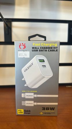 Olesit Fast Charging Wall Charger, 38W, USB-C to Lightning