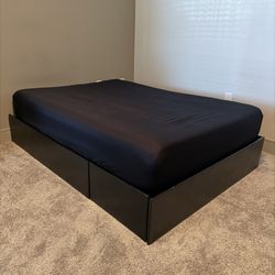 Full Size Bed Frame with Pull Out Storage 