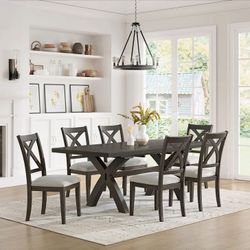 Westen Dining Table and 6 Chairs  New in the box Retails for over $1,300  Modern farmhouse defines the Bayside Furnishings Westen 7-Piece Dining Set. 