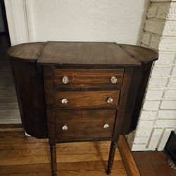 Antique Martha Washington Style Mahogany Sewing Cabinet