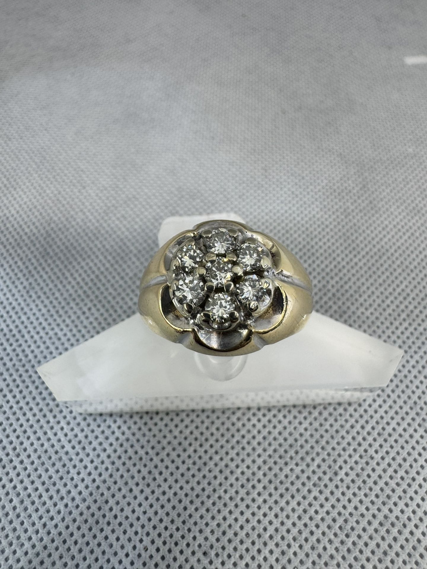 14kt, Mans Cluster Ring 9.9g