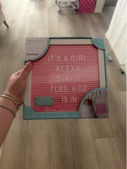 Pink baby letter board set
