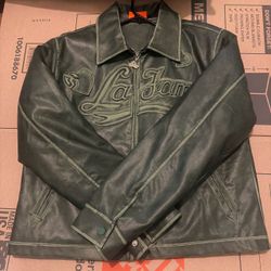 La fam biker jacket royal green size small great condition