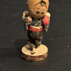 JAPANESE FARM GIRL FOLK FABRIC HANDMADE 3-1/4" SMALL DOLLS Figures