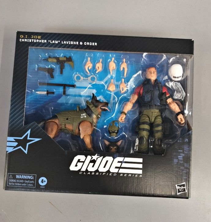 G.I. Joe Classified Series #157, Christopher Law Lavigne & Order, Collectible 6 Inch Action Figure & German Shepherd Dog (New In Box)