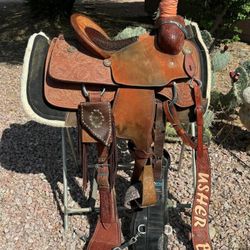 13.5” Usher brand Team Roping Saddle