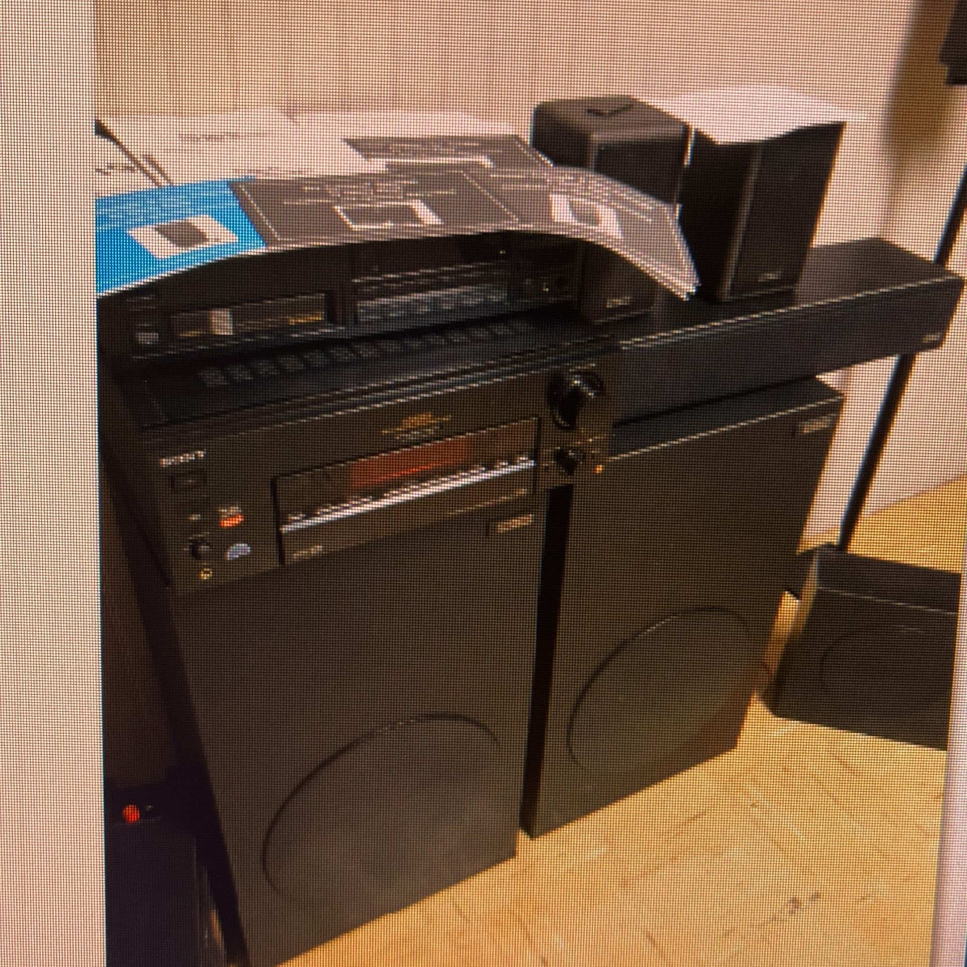 Sony receiver, Pioneer cd changer, Henry Klos speakers