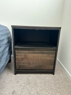 Bed Nightstand- Dark Oak Wood