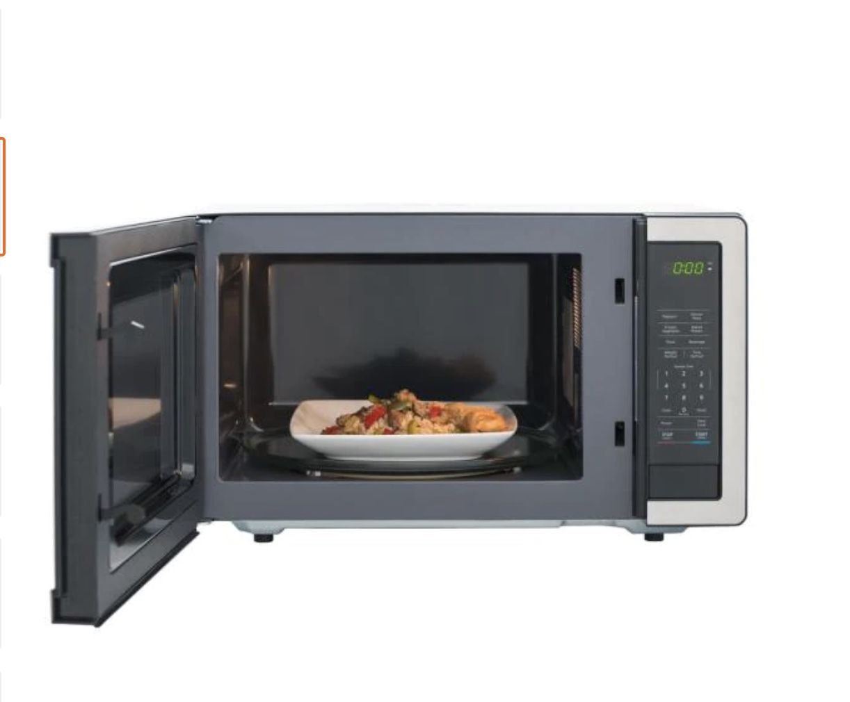 1.1 cu. ft. Countertop Microwave in Stainless Steel with Gray Cavity