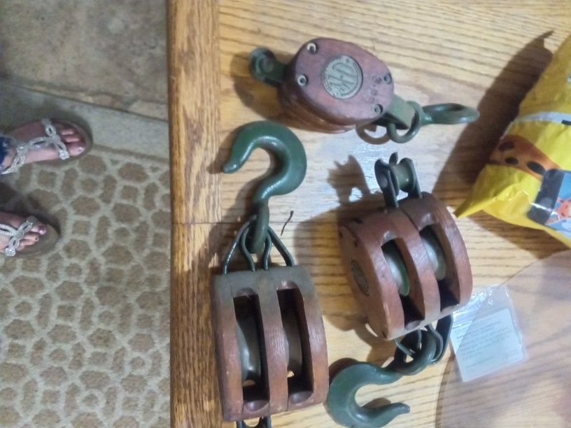 Pulleys Antique Three Six Inch