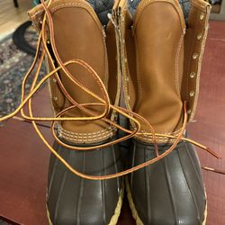 L.L. Bean Bean Boots 8” Thinsulate Insulated Tan/Bean Boot Brown/Gum Duck Boots