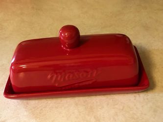Fun Red Butter Dish by Mason