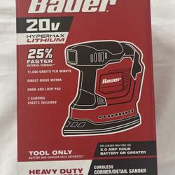 BRAND NEW BAUER 20V Cordless Corner/Detail Sander 