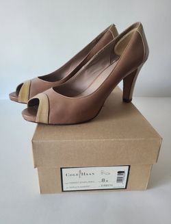 Cole Haan Peep Toe Heels, Margot OT DTL/PMP 2 Size 8B