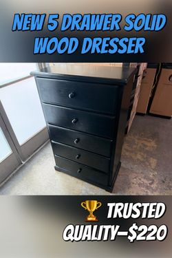 New 5 Drawer Solid Wood Dresser