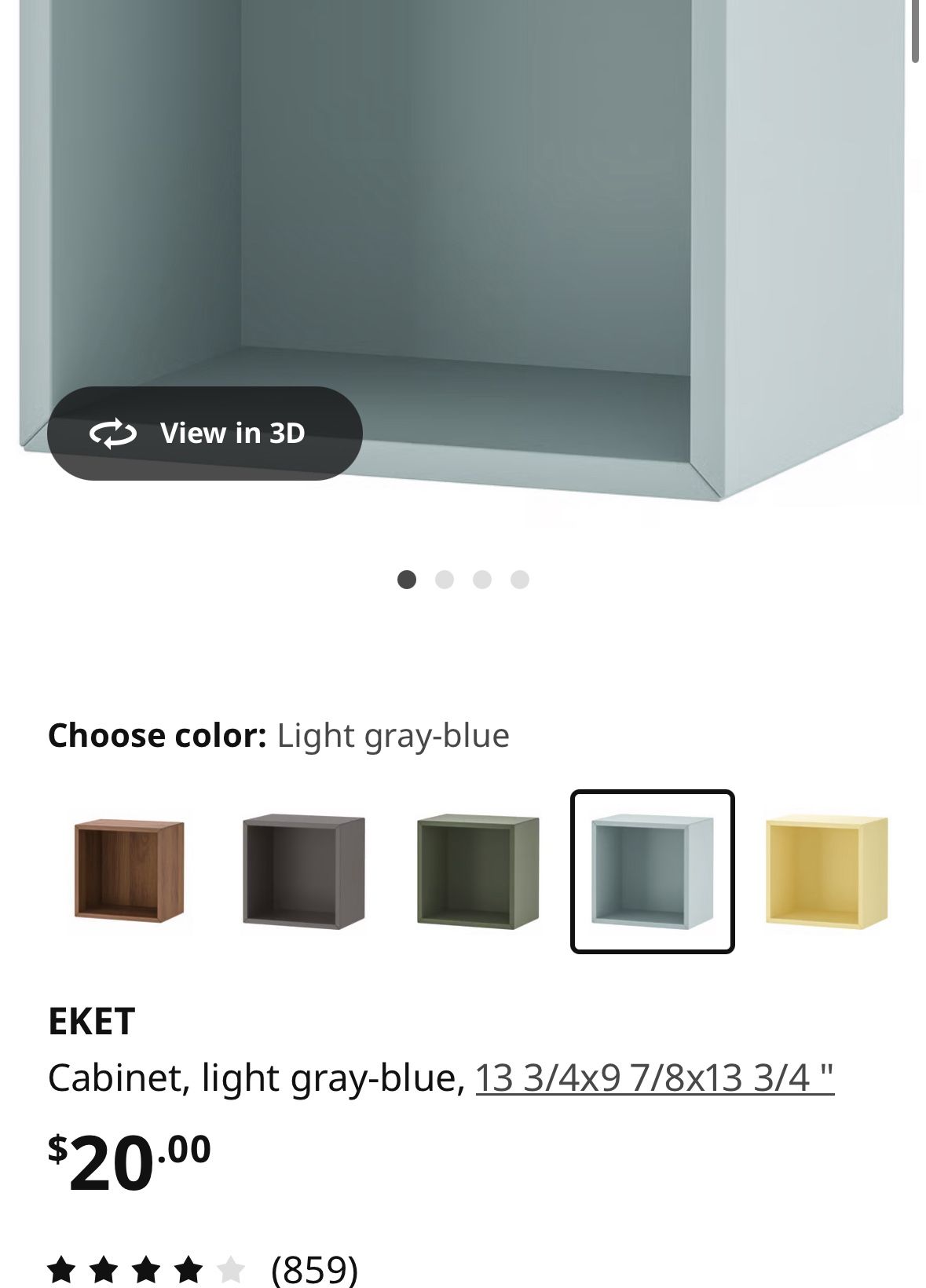 Single Cube Light Grey Blue