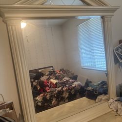 Large Vintage Greek Pillar Mirror 