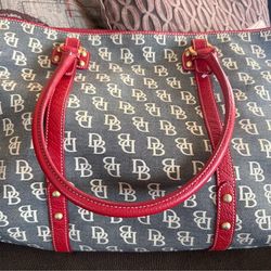 Dooney & Bourke DB Monogram Tote Bag (Red Trim)