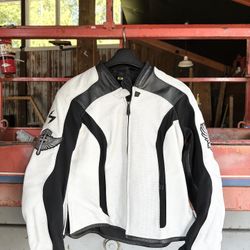 Scorpion Motorcycle White Leather Jacket