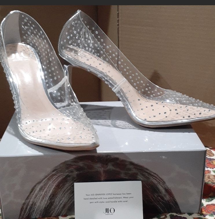 JLO Cinderella Clear Heels