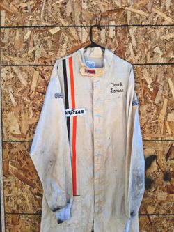 VINTAGE NOMEX RACING SUIT BELONGING to FRANK JAMES, a CUSTOM PARTS BUILDER and RACING FIGURE HEAVILY TIED to the OLD BAKERSFIELD SPEEDWAY...asking $80