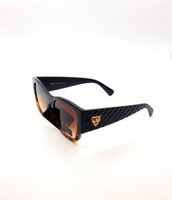 Giselle Ladies Sunglasses Black And Tortoise Frames With Brown Smoke Lenses New With Tags