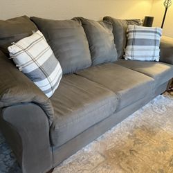 Comfy Grey Microfiber Couch
