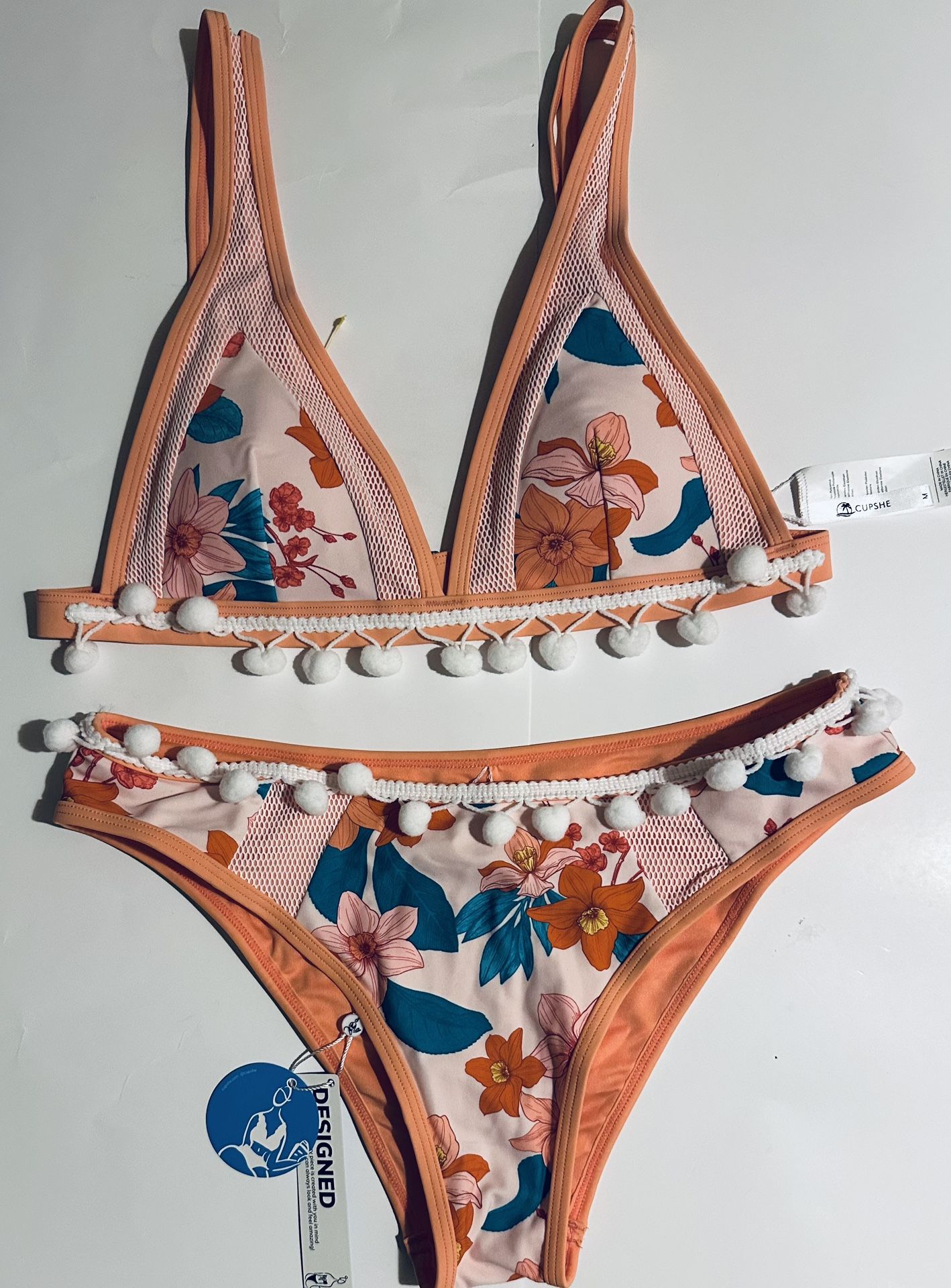 Colorful NEW Cupshe Floral Bikini Set - Size M