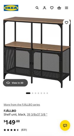 IKEA FJÄLLBO Black Shelf Unit