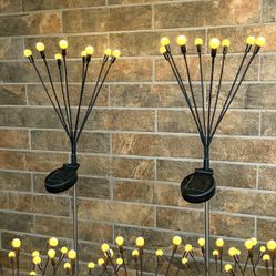 1/1 Outdoor Solar Firefly Light, 2-Pack, 16 LED Beads, Solar Swing Light, Suitable for Outdoor Decoration in Gardens, Terraces, Paths, etc. (Warm Whit
