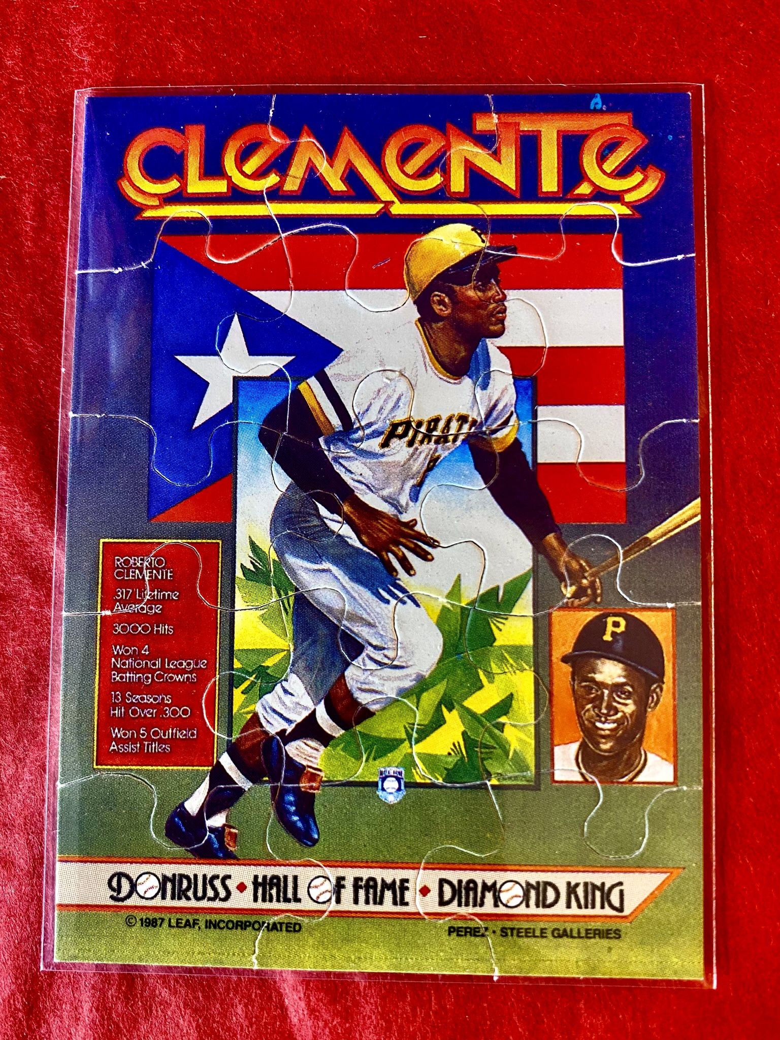 Roberto Clemente 1987 Donruss Hall of Fame Diamond King Puzzle Card