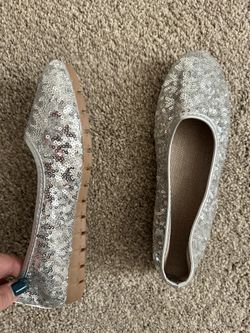 Silver Sparkly Slip Ons 