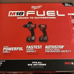 Milwaukee M18 FUEL  Hammer Drill and Impact Driver Combo Kit (2-Tool) with 2 Batteries