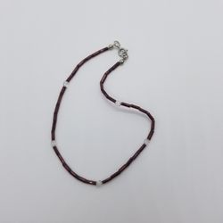 Purple bead ankle bracelet anklet