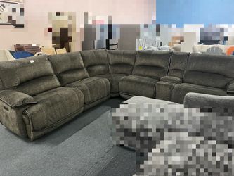 Costco - Redding 6-piece Fabric Power Reclining Sectional with Power Headrest ，$1100